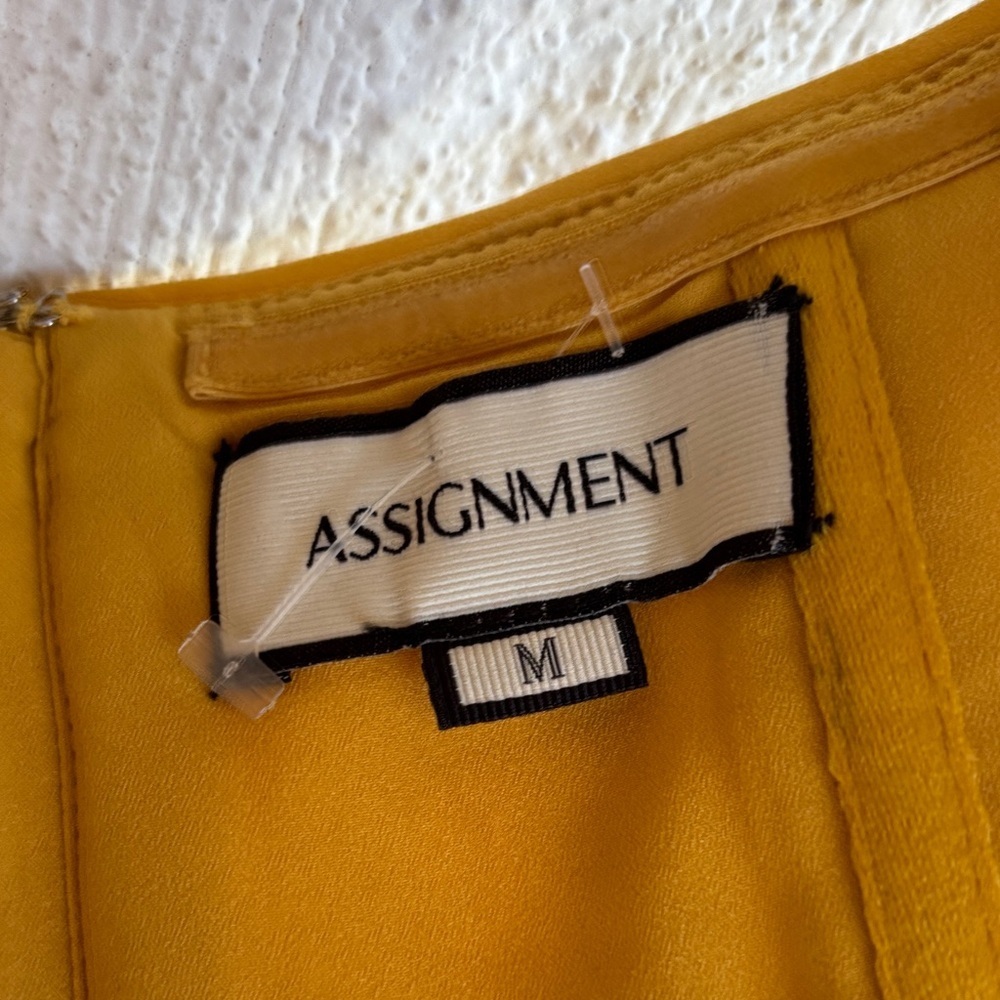 ASSIGNMENT Cady Top in Yellow tube top tweed crop strapless revolve sz M - Picture 4 of 7